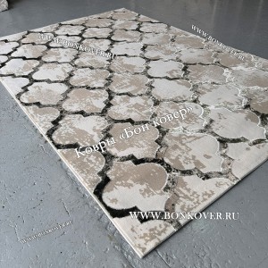 Турецкий прямоугольный ковер серый дизайн 84